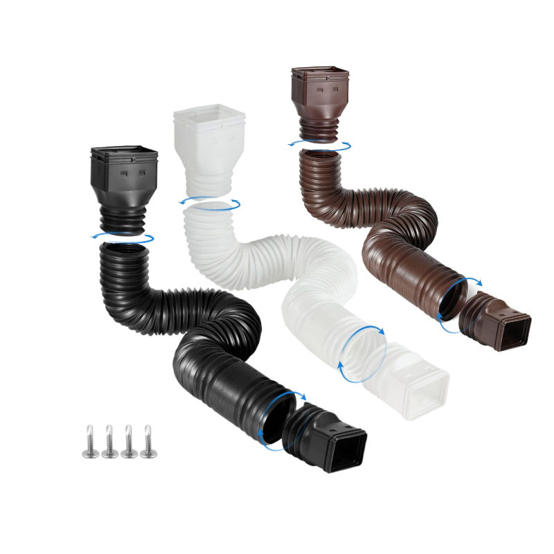 Flexible Hose Braided - Flexible Retractable Downspout Extension, Adjustable Rain